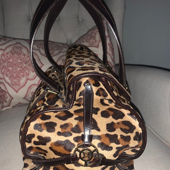 VINTAGE CELINE PONY HAIR LEOPARD PURSE - Picture 3 of 14